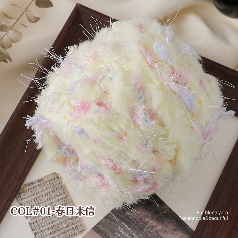 YARN60005 Fluffy Mohair-Style Yarn | Soft Pastel Yarn for Crochet Bags, Hats & Sweaters