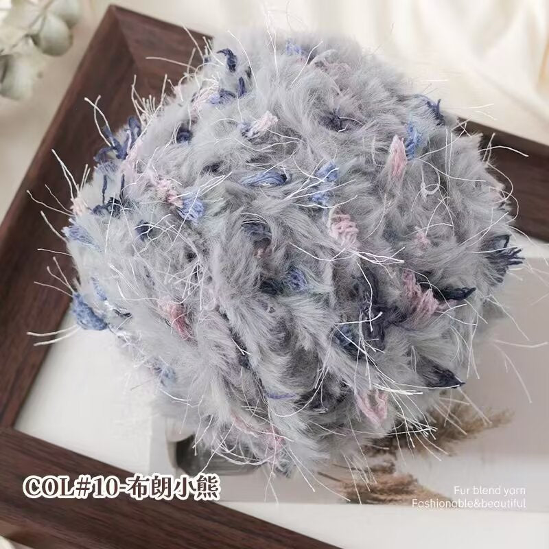 YARN60005 Fluffy Mohair-Style Yarn | Soft Pastel Yarn for Crochet Bags, Hats & Sweaters