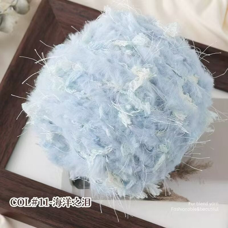 YARN60005 Fluffy Mohair-Style Yarn | Soft Pastel Yarn for Crochet Bags, Hats & Sweaters