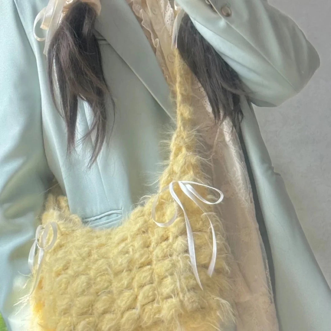 N2603008 Ballet Butterfly Puff Crochet Bag DIY Crochet Kit with Video Tutorial