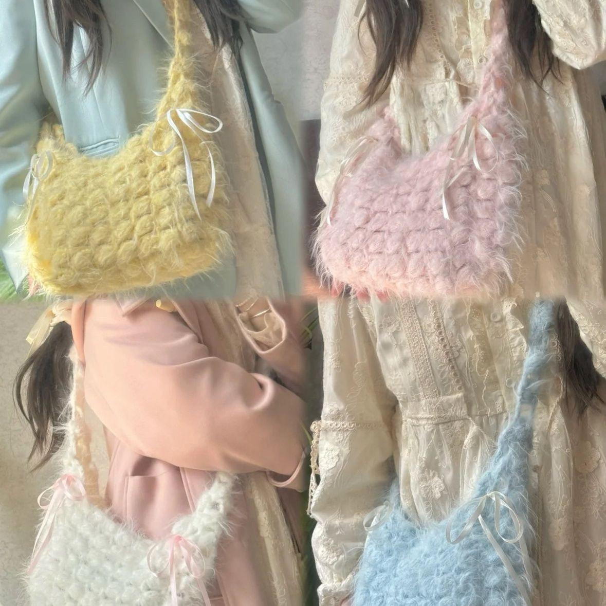 N2603008 Ballet Butterfly Puff Crochet Bag DIY Crochet Kit with Video Tutorial