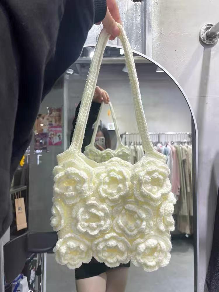 KN2603009 Rose Bloom Crochet Bag DIY Crochet Kit with Video Tutorial