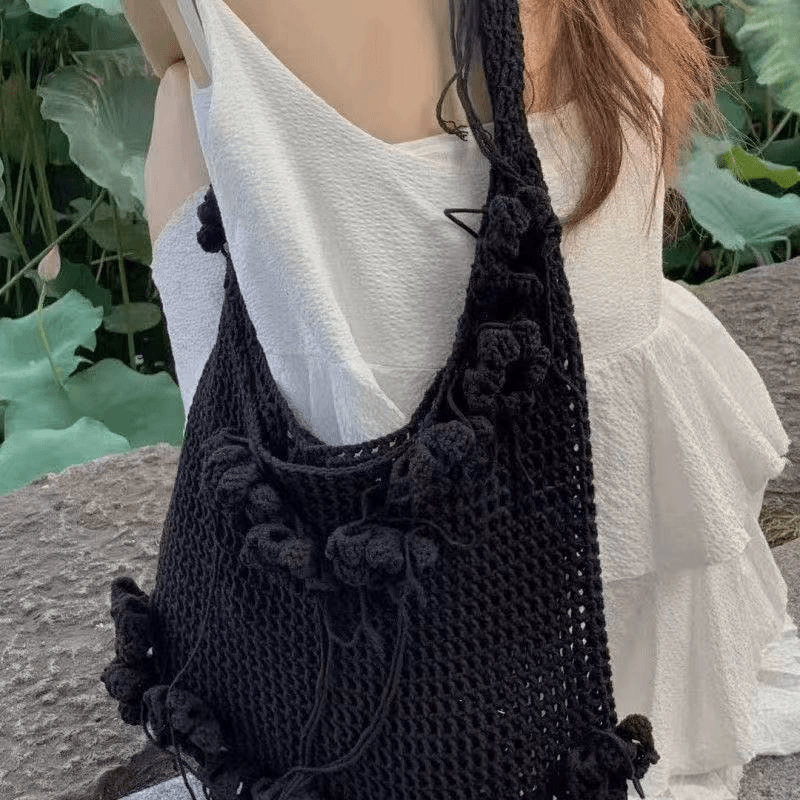 KN2603010 Boho Blossom Fringe Crochet Bag DIY Crochet Kit with Video Tutorial