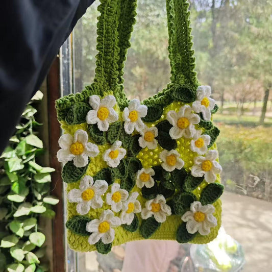 KN2603012 Summer Camellia Crochet Bag DIY Crochet Kit with Video Tutorial