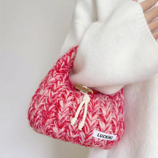 KN2603028 Lovely Heart Hobo Bag DIY Crochet Bag Kit with Step-by-Step Video Tutorial