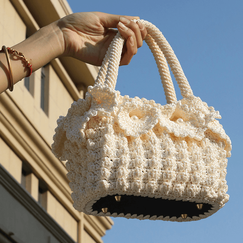 KN2603029 Cloud Puff Crochet Handbag DIY Crochet Kit with Tools & Video Tutorial