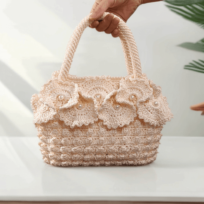 KN2603029 Cloud Puff Crochet Handbag DIY Crochet Kit with Tools & Video Tutorial