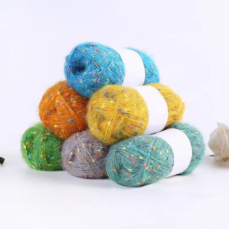YARN60001 Speckled Teddy Yarn | Soft Textured Crochet Yarn for Scarves, Hats, Bags & DIY Creations