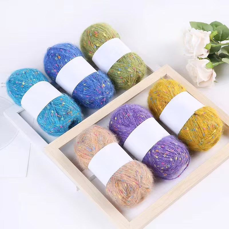 YARN60001 Speckled Teddy Yarn | Soft Textured Crochet Yarn for Scarves, Hats, Bags & DIY Creations