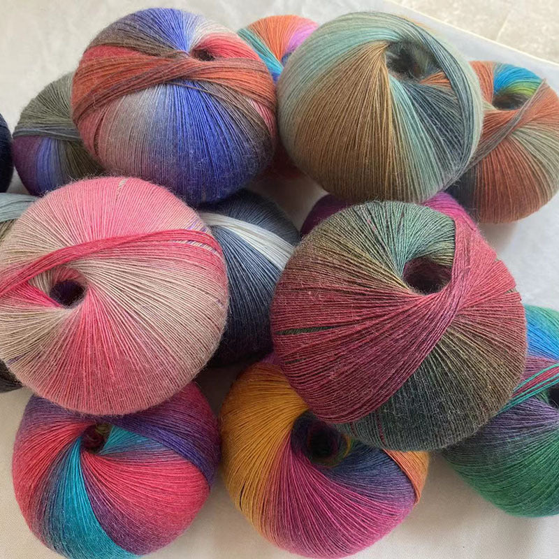 YARN60002 200g Jumbo Gradient Yarn Cake | Rainbow Color Yarn for Shawls, Hats, Scarves & DIY Creations