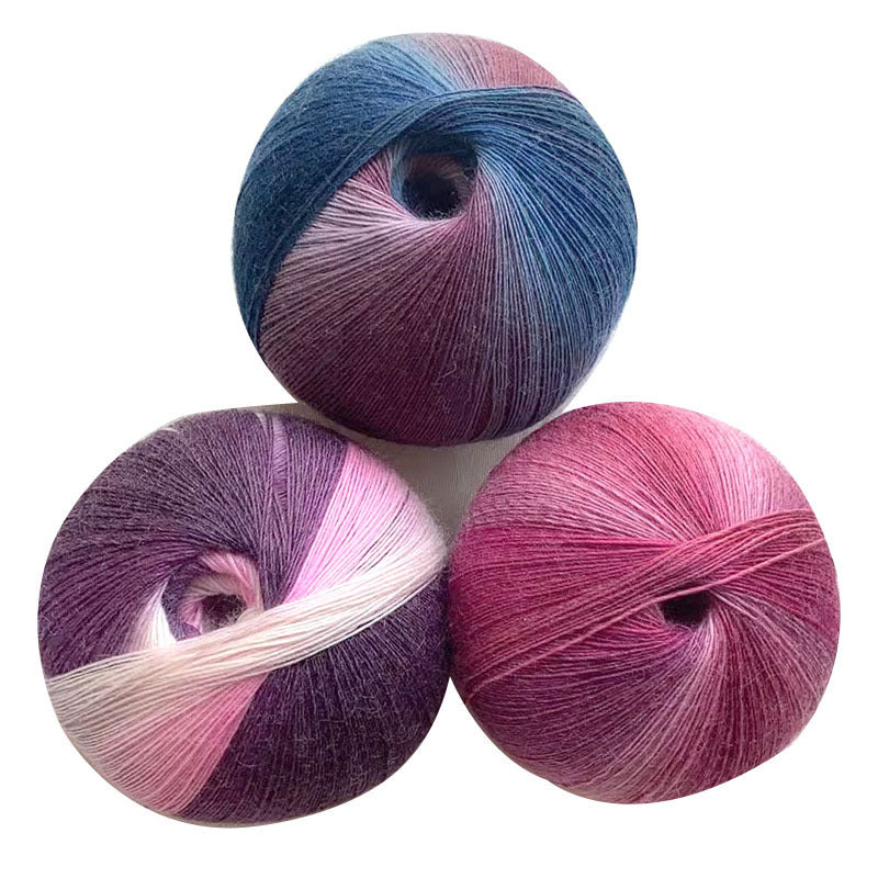 YARN60002 200g Jumbo Gradient Yarn Cake | Rainbow Color Yarn for Shawls, Hats, Scarves & DIY Creations