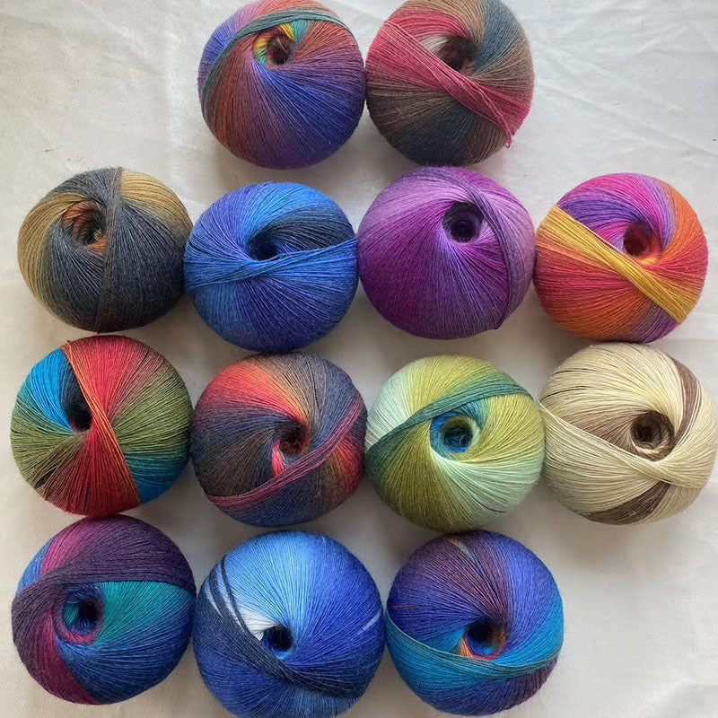 YARN60002 200g Jumbo Gradient Yarn Cake | Rainbow Color Yarn for Shawls, Hats, Scarves & DIY Creations