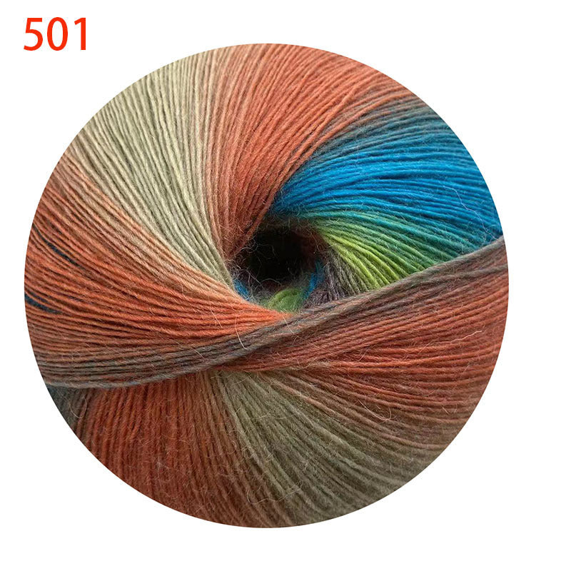 YARN60002 200g Jumbo Gradient Yarn Cake | Rainbow Color Yarn for Shawls, Hats, Scarves & DIY Creations