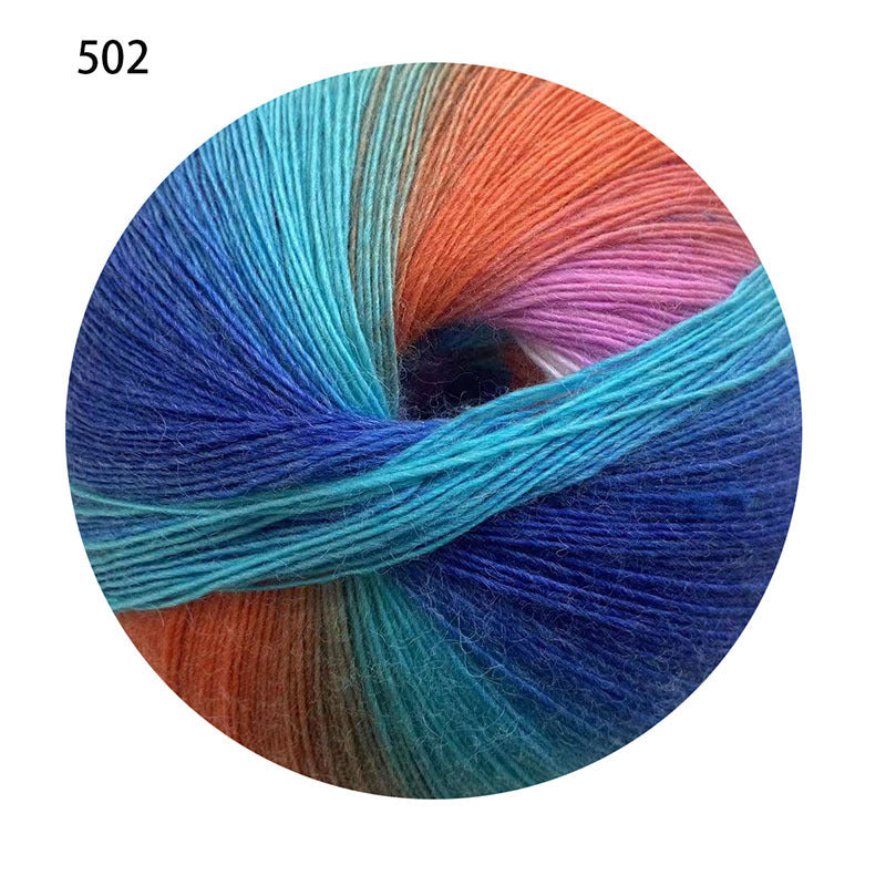 YARN60002 200g Jumbo Gradient Yarn Cake | Rainbow Color Yarn for Shawls, Hats, Scarves & DIY Creations