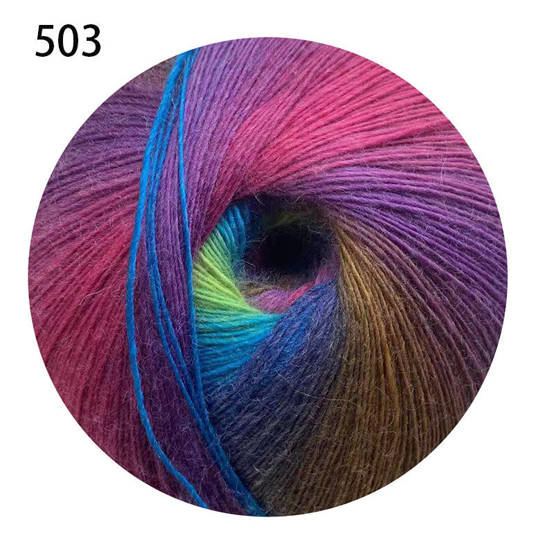 YARN60002 200g Jumbo Gradient Yarn Cake | Rainbow Color Yarn for Shawls, Hats, Scarves & DIY Creations