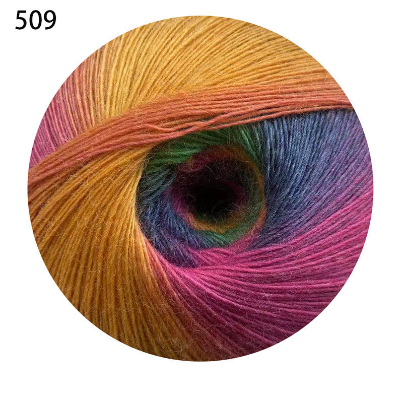 YARN60002 200g Jumbo Gradient Yarn Cake | Rainbow Color Yarn for Shawls, Hats, Scarves & DIY Creations