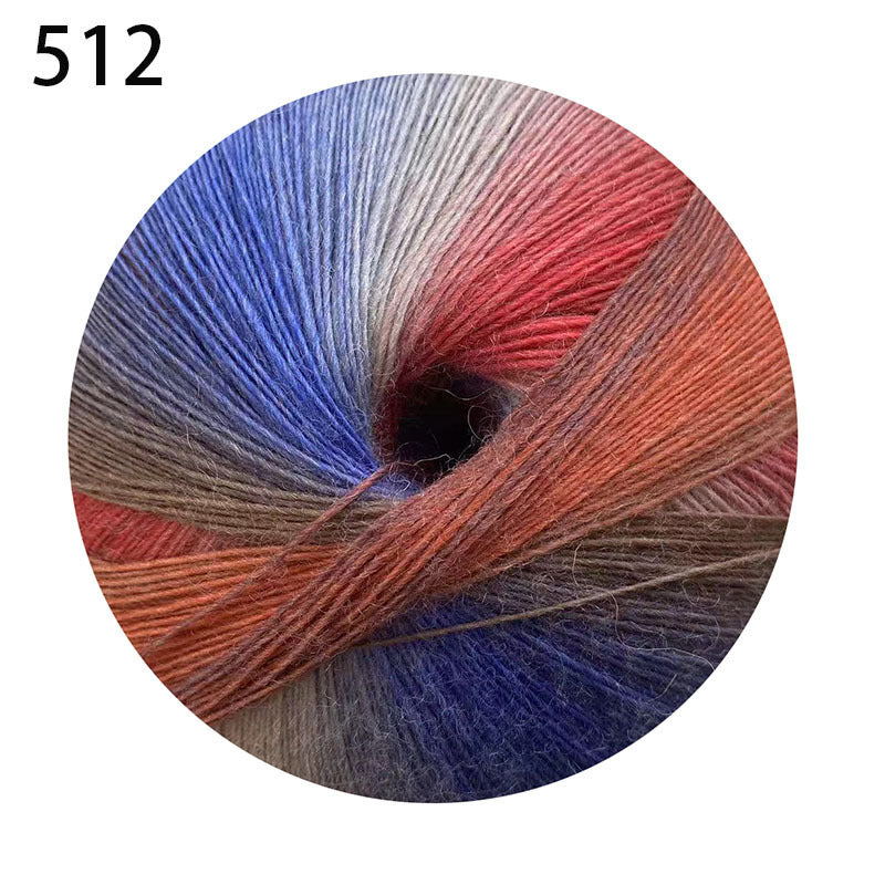 YARN60002 200g Jumbo Gradient Yarn Cake | Rainbow Color Yarn for Shawls, Hats, Scarves & DIY Creations