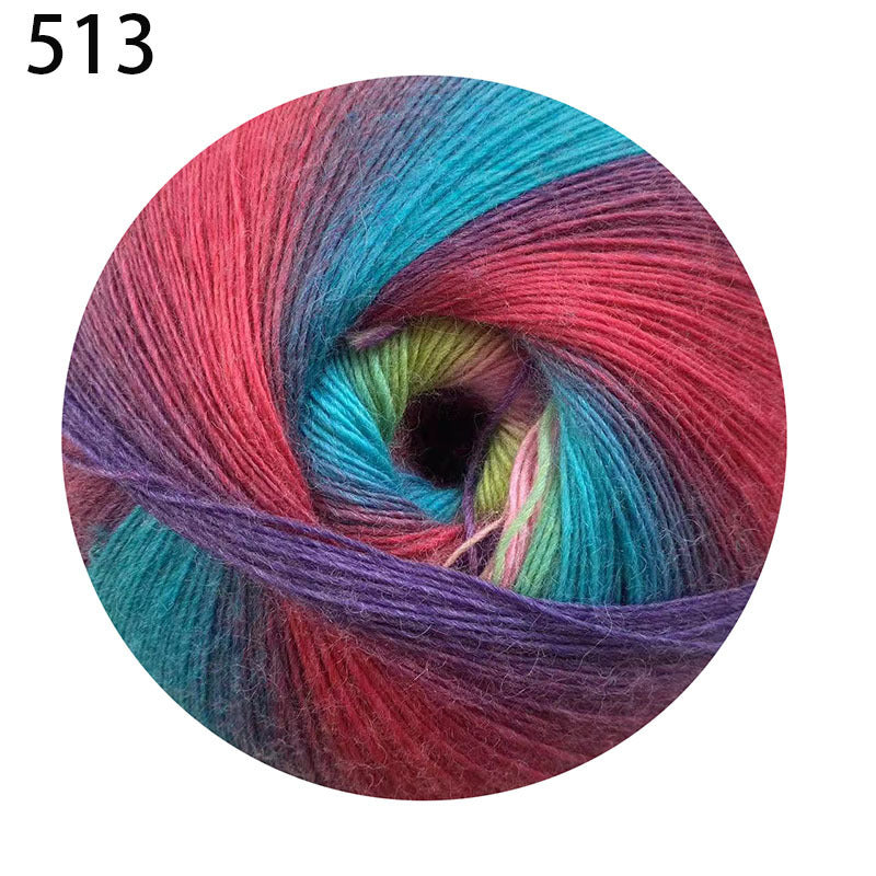 YARN60002 200g Jumbo Gradient Yarn Cake | Rainbow Color Yarn for Shawls, Hats, Scarves & DIY Creations