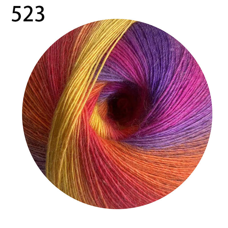 YARN60002 200g Jumbo Gradient Yarn Cake | Rainbow Color Yarn for Shawls, Hats, Scarves & DIY Creations