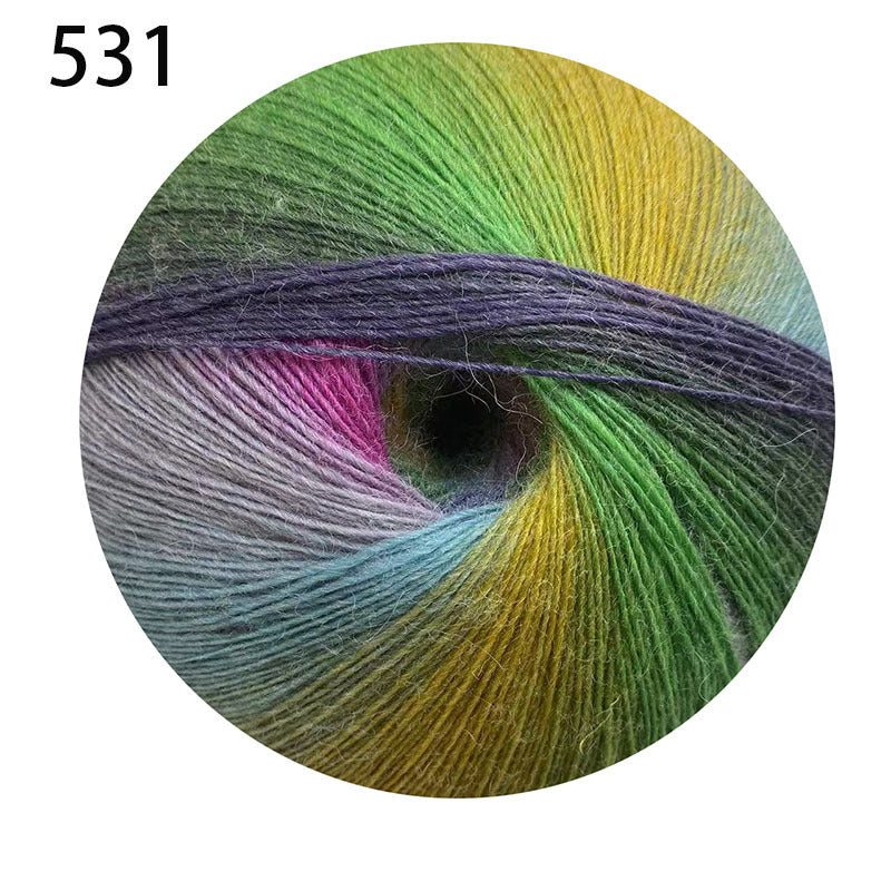 YARN60002 200g Jumbo Gradient Yarn Cake | Rainbow Color Yarn for Shawls, Hats, Scarves & DIY Creations