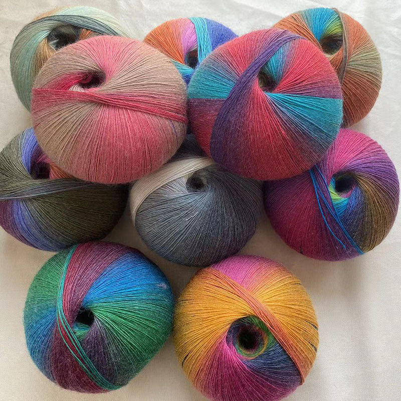 YARN60002 200g Jumbo Gradient Yarn Cake | Rainbow Color Yarn for Shawls, Hats, Scarves & DIY Creations