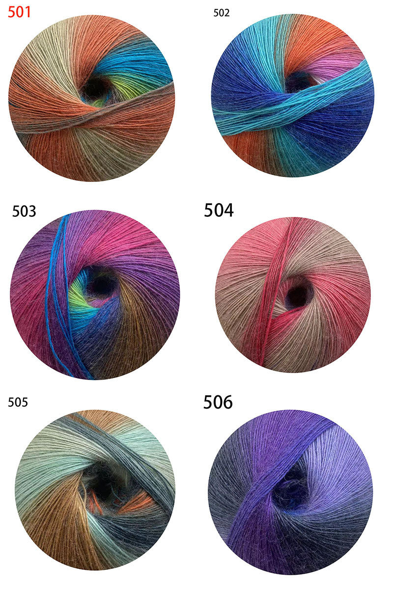 YARN60002 200g Jumbo Gradient Yarn Cake | Rainbow Color Yarn for Shawls, Hats, Scarves & DIY Creations