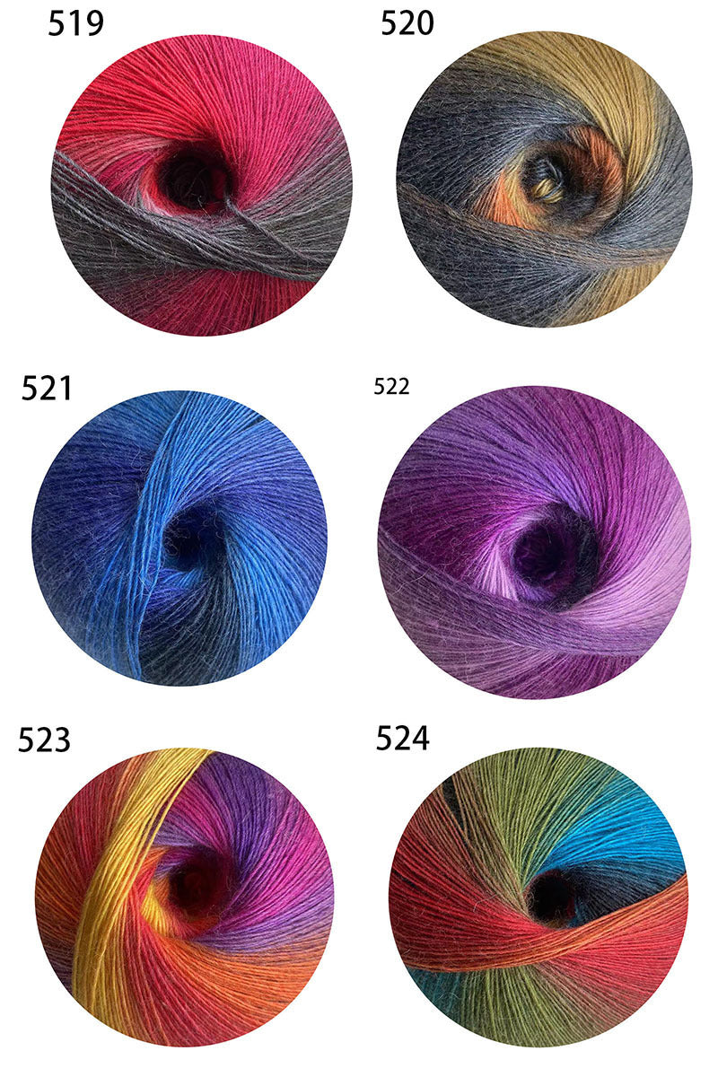 YARN60002 200g Jumbo Gradient Yarn Cake | Rainbow Color Yarn for Shawls, Hats, Scarves & DIY Creations