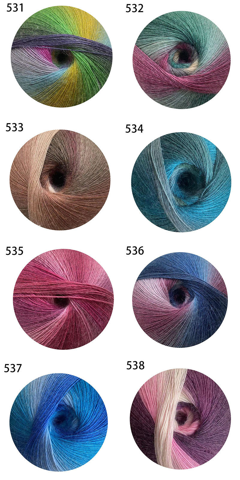 YARN60002 200g Jumbo Gradient Yarn Cake | Rainbow Color Yarn for Shawls, Hats, Scarves & DIY Creations
