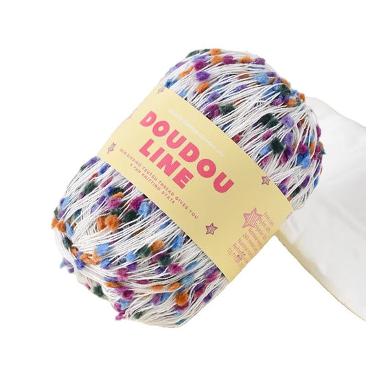 YARN60003 Pom Pom Texture Yarn | Colorful Bobble Yarn for Scarves & Creative Knitting Projects