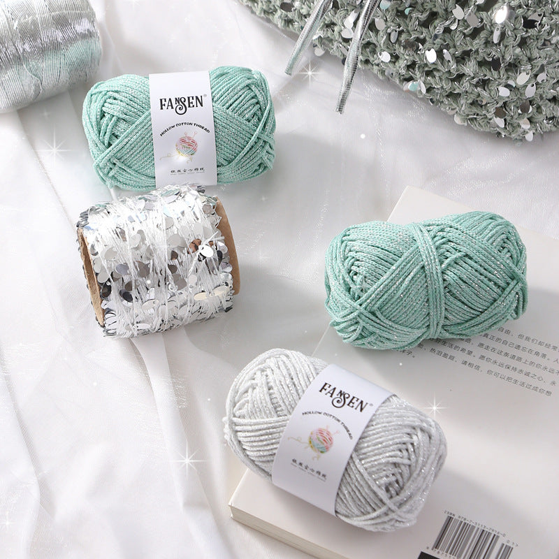 YARN60004 Metallic Shimmer Yarn for DIY Bags | Sparkly Yarn for Crochet Shoulder & Dumpling Bags