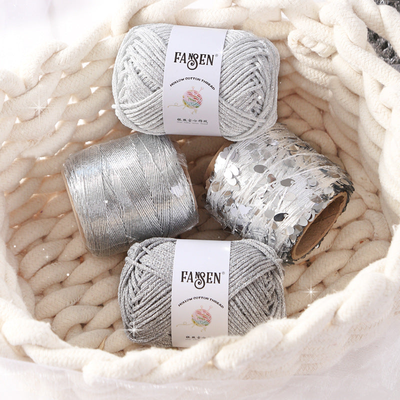 YARN60004 Metallic Shimmer Yarn for DIY Bags | Sparkly Yarn for Crochet Shoulder & Dumpling Bags
