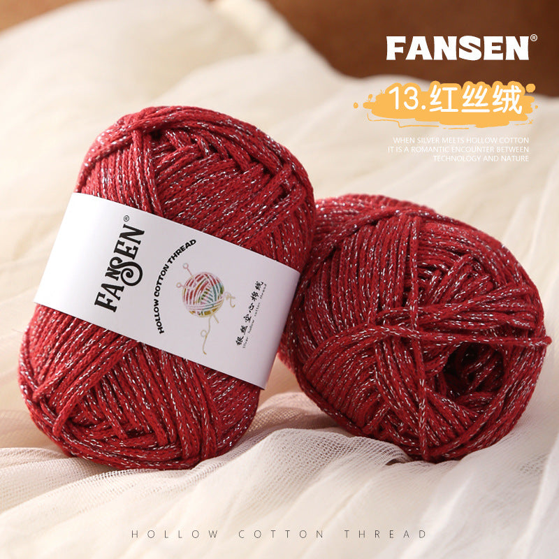 YARN60004 Metallic Shimmer Yarn for DIY Bags | Sparkly Yarn for Crochet Shoulder & Dumpling Bags