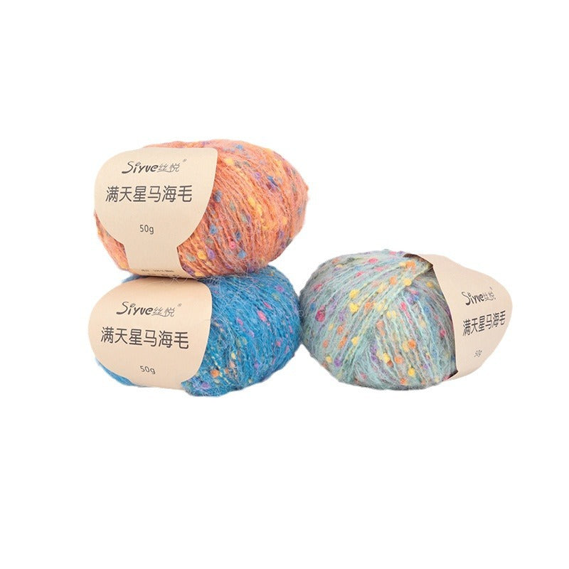YARN60006 Speckled Starry Yarn | Colorful Confetti Yarn for Hats, Sweaters & DIY Creations