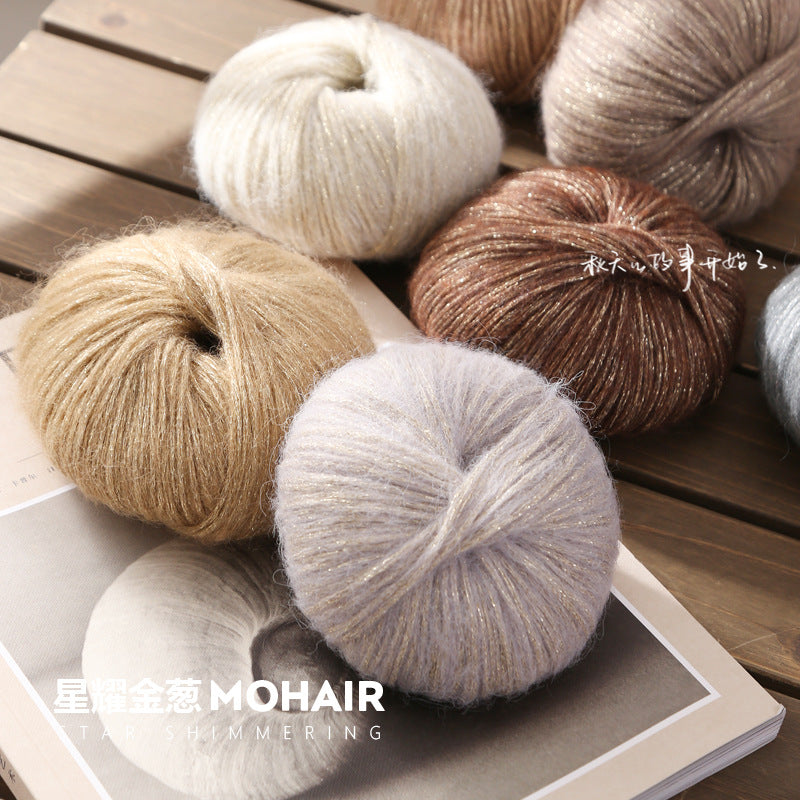 YARN60007 Fine Fluffy Shimmer Yarn | Soft Sparkly Yarn for Baby Scarves, Shawls & Delicate Crochet