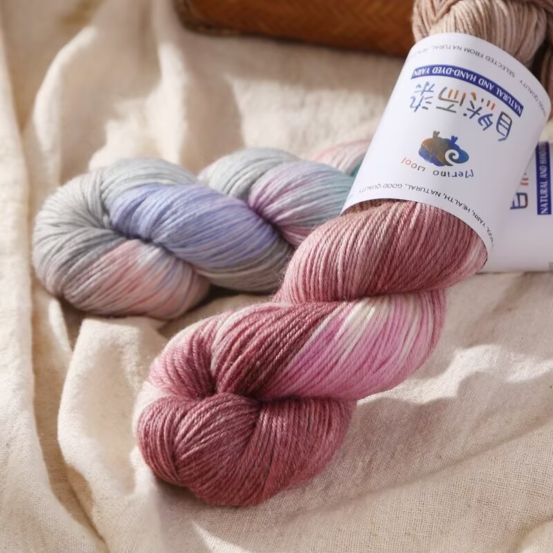 YARN60011 Hand-Dyed Gradient Wool Mohair Yarn for Crochet & Knitting (Scarf, Shawl & Sweater DIY)