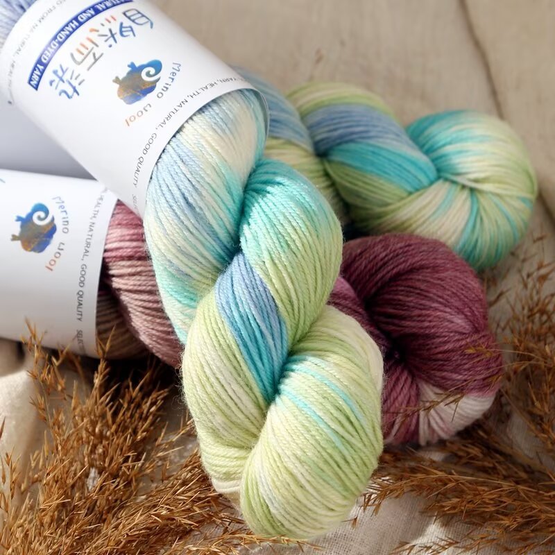 YARN60011 Hand-Dyed Gradient Wool Mohair Yarn for Crochet & Knitting (Scarf, Shawl & Sweater DIY)
