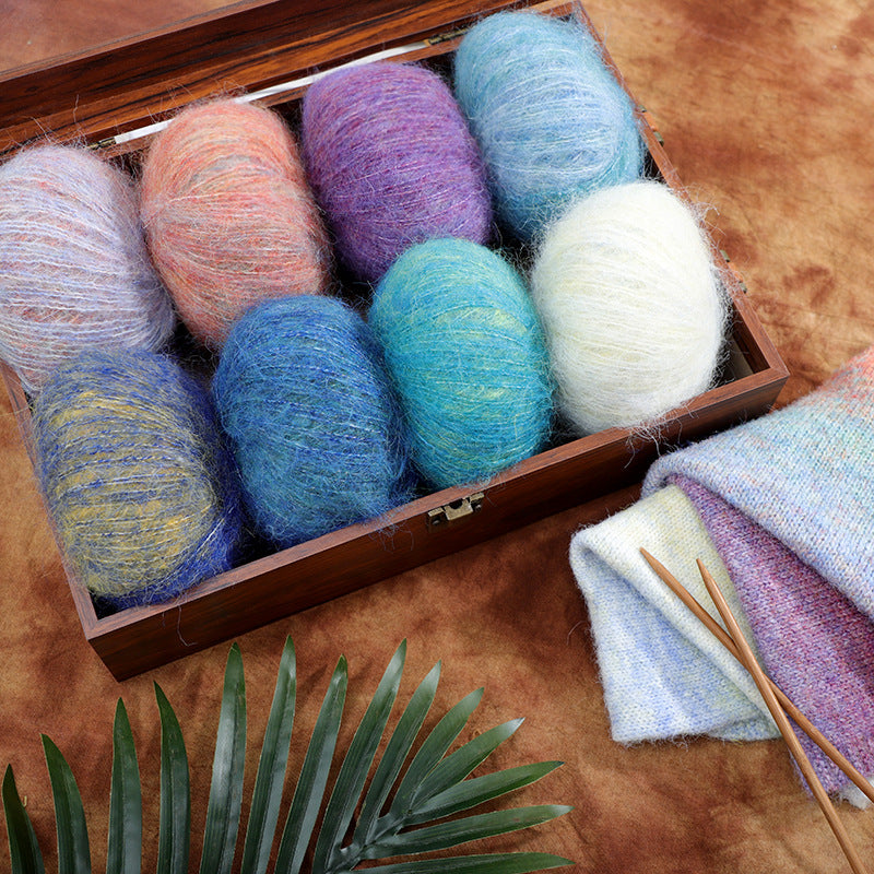 YARN60012 Floral Mohair Yarn for Crochet & Knitting – Fine Art-Inspired Yarn for Scarves & Shawls DIY