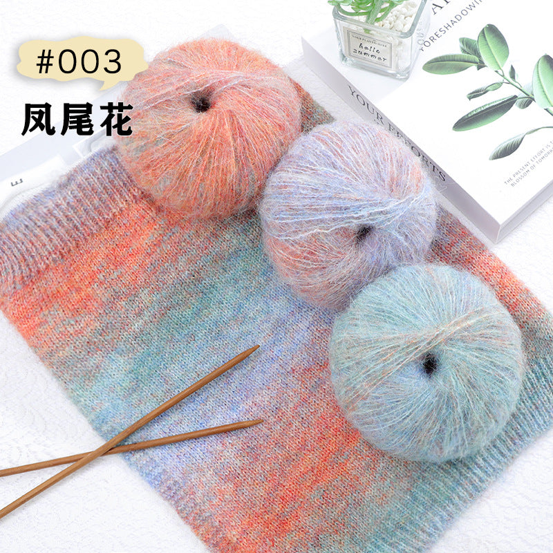 YARN60012 Floral Mohair Yarn for Crochet & Knitting – Fine Art-Inspired Yarn for Scarves & Shawls DIY