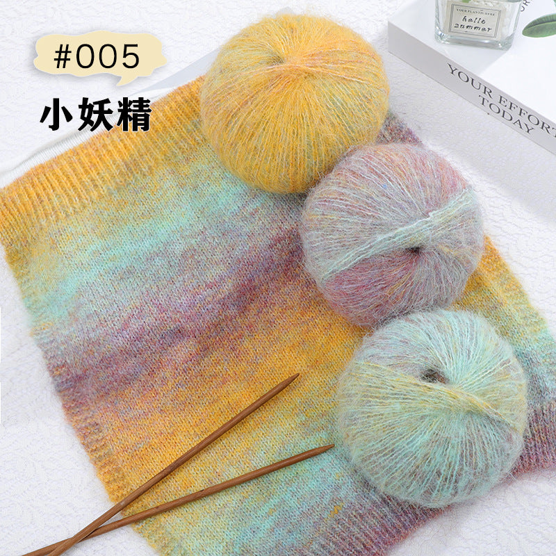 YARN60012 Floral Mohair Yarn for Crochet & Knitting – Fine Art-Inspired Yarn for Scarves & Shawls DIY