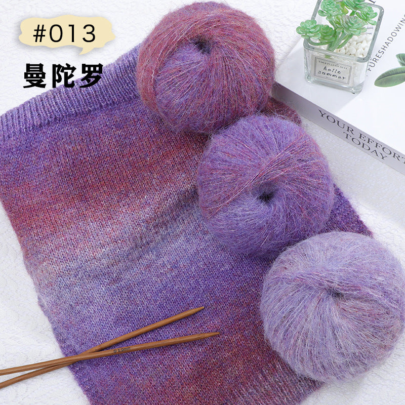 YARN60012 Floral Mohair Yarn for Crochet & Knitting – Fine Art-Inspired Yarn for Scarves & Shawls DIY