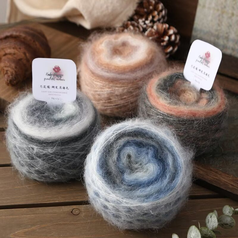 YARN60013 Kaleidoscope Gradient Mohair Yarn for Crochet & Knitting DIY