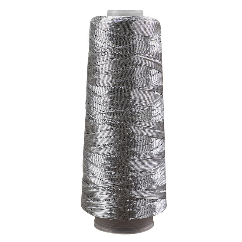 YARN60014 Trendy Metallic Silver Core-Spun Yarn for Crochet Bags – Shiny Statement Yarn