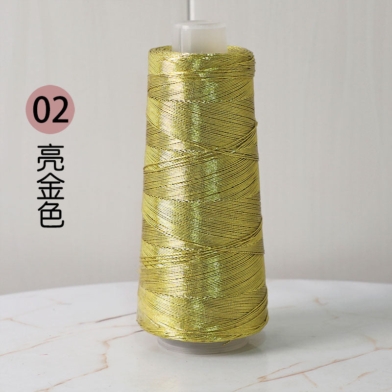YARN60014 Trendy Metallic Silver Core-Spun Yarn for Crochet Bags – Shiny Statement Yarn