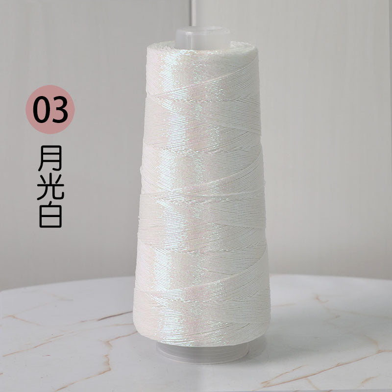 YARN60014 Trendy Metallic Silver Core-Spun Yarn for Crochet Bags – Shiny Statement Yarn