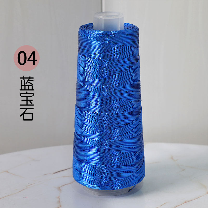YARN60014 Trendy Metallic Silver Core-Spun Yarn for Crochet Bags – Shiny Statement Yarn