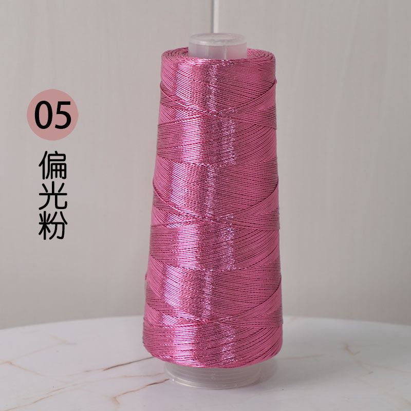 YARN60014 Trendy Metallic Silver Core-Spun Yarn for Crochet Bags – Shiny Statement Yarn
