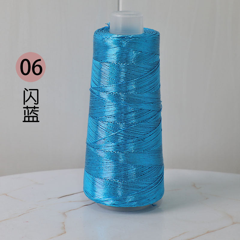 YARN60014 Trendy Metallic Silver Core-Spun Yarn for Crochet Bags – Shiny Statement Yarn