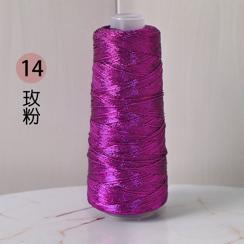 YARN60014 Trendy Metallic Silver Core-Spun Yarn for Crochet Bags – Shiny Statement Yarn