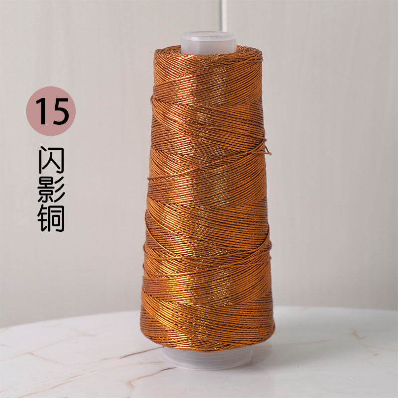 YARN60014 Trendy Metallic Silver Core-Spun Yarn for Crochet Bags – Shiny Statement Yarn