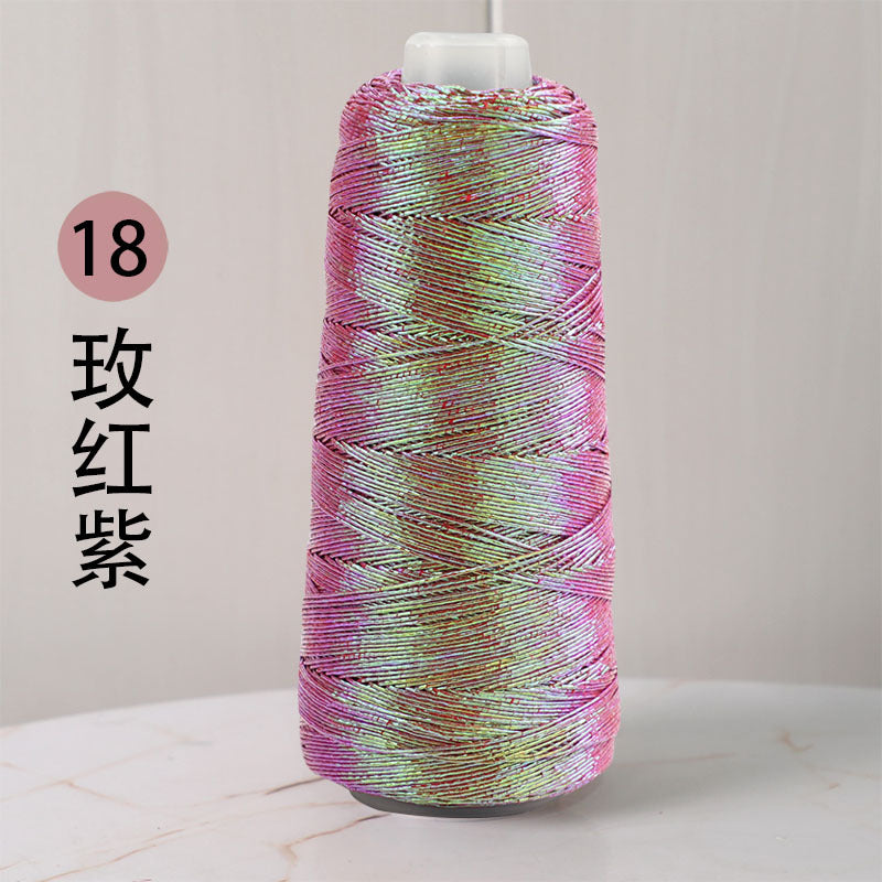 YARN60014 Trendy Metallic Silver Core-Spun Yarn for Crochet Bags – Shiny Statement Yarn